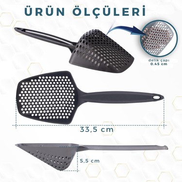 Eynel Eynel Küçük Delikli Kedi Kumu Eleme Küreği, İnce Taneli Dar Aralıklı Pet Tuvalet Temizleme Eleği — 4. ürün görseli