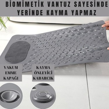 Eynel Eynel Vantuzlu Banyo ve Duş Kaydırmazı Duşa Kabin Küvet Içi Vantuzlu Banyo Paspası (35X69 — 2. ürün görseli