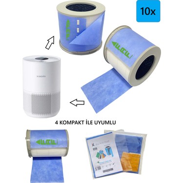 FAF Filtre FAF Filtre Xiaomi Hava Temizleme Cihazı için Toz Tutucu Ön Filtre 10 Adet Açık Mavi fiyatı ve görseli