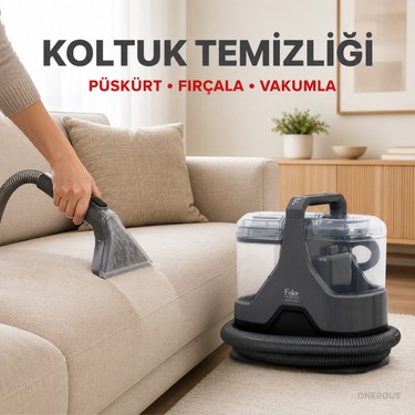Fakir Fakir 600 W Motorlu Koltuk, Halı ve Araç Içi Yıkama Makinesi, Su Püskürtme Sistemi, Ayrı Temiz ve — 2. ürün görseli