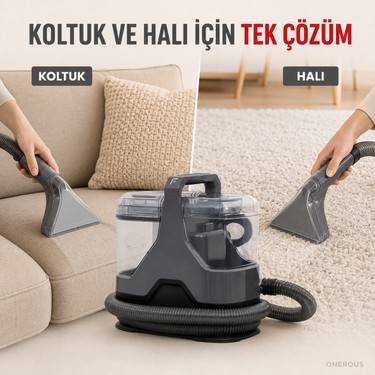 Fakir Fakir 600 W Motorlu Koltuk, Halı ve Araç Içi Yıkama Makinesi, Su Püskürtme Sistemi, Ayrı Temiz ve — 3. ürün görseli