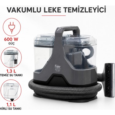 Fakir Fakir 600 W Motorlu Koltuk, Halı ve Araç Içi Yıkama Makinesi, Su Püskürtme Sistemi, Ayrı Temiz ve — 6. ürün görseli