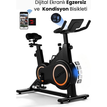 Fastgo Fastgo Dijital Ekranlı Uygulama Destekli Manyetik Spin Bisiklet 6kg Volan Egzersiz Kondisyon fiyatı ve görseli