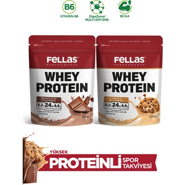 Fellas Fellas Whey Protein Tozu|24 g Protein 10 Servis|2'li Deneme Paketi (175g x fiyatı ve görseli