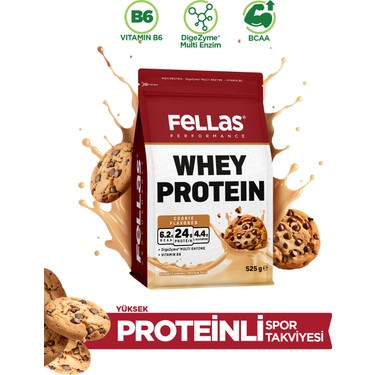Fellas Fellas Whey Protein Tozu|24 g Protein 15 Servis|Kurabiye Aromalı (525 fiyatı ve görseli
