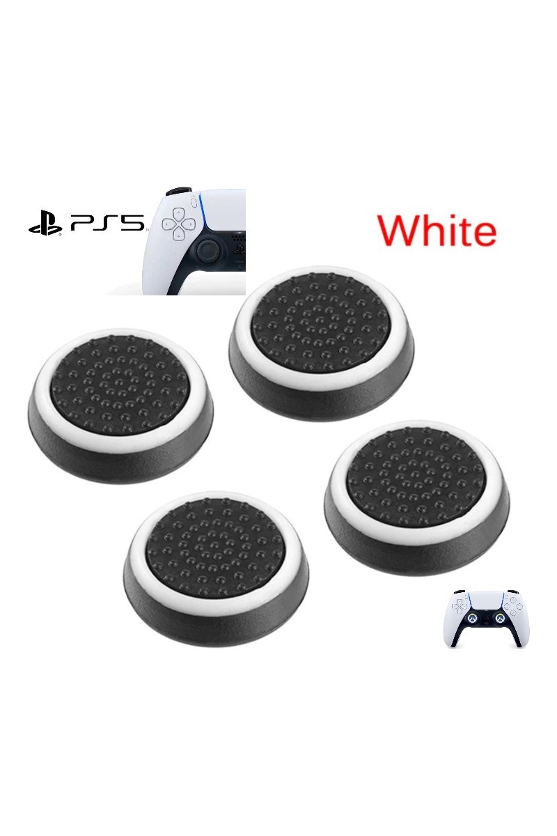 Feza Ps5 Dualsense 2 Çift Tırtıklı Analog Başlığı Beyaz Kılıf ile Koruma Sağlar
