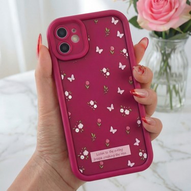Fibaks Fibaks Apple iPhone 11 Kılıf Yumuşak Dokulu Kelebek ve Gül Desenli Yumuşak Kamera Korumalı Silikon fiyatı ve görseli