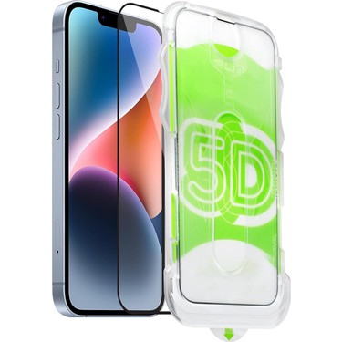 Fibaks Fibaks Apple iPhone 13/13 Pro/14/16E Uyumlu Kolay Uygulama Aparatlı Siyah Çerçeveli Tam Kapatan Cam fiyatı ve görseli