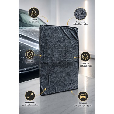 Fine Clean Fine Clean ( 90X60 cm ) Maxi Boy Mikrofiber Oto Yıkama ve Araba Kurulama Bezi Ekstra Su — 2. ürün görseli