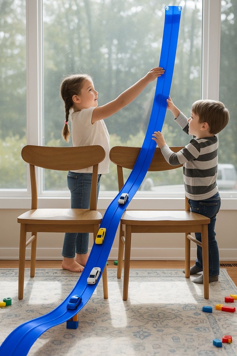 Flex Track Yarış Pisti Vantuzlu 4.5 Metre 1:64 Ölçek Tüm Arabalara Uyumlu Mavi