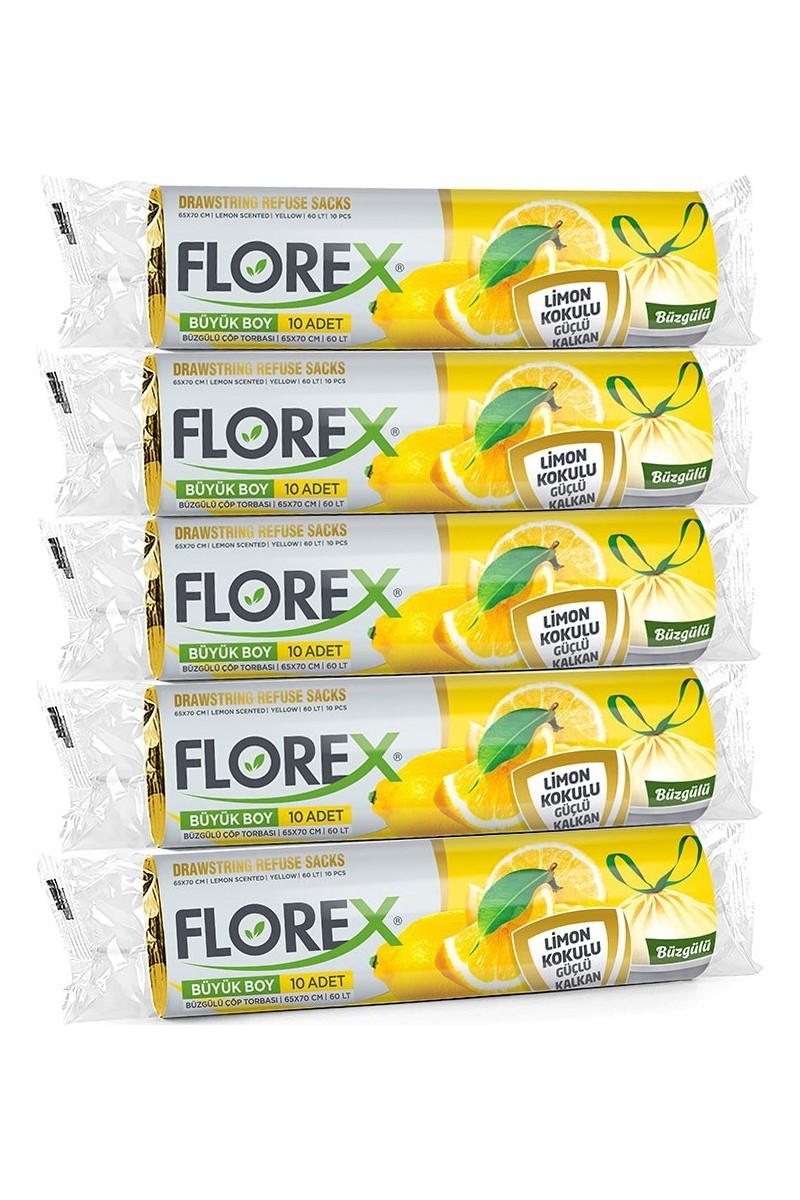 Florex Florex Büzgülü Limon Kokulu Büyük Boy Çöp Poşeti X 5 — 2. ürün görseli