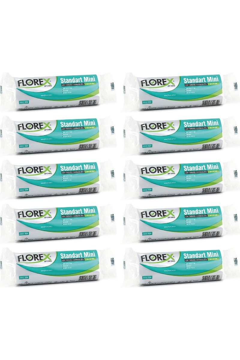 Florex Florex Standart Mini Boy Çöp Torbası Beyaz 44 x 45 cm 10 x — 6. ürün görseli