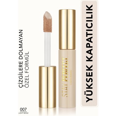 Flormar Stay Perfect Yüksek Pigmentli & Yarı Mat Bitişli Likit Kapatıcı (007 Light Beige) fiyatı ve görseli