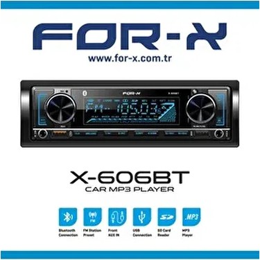 For-x FOR-X X-606BT Oto Teyp Bluetooth, AUX ve USB Bağlantı Özellikleri ile MP3 Medya fiyatı ve görseli