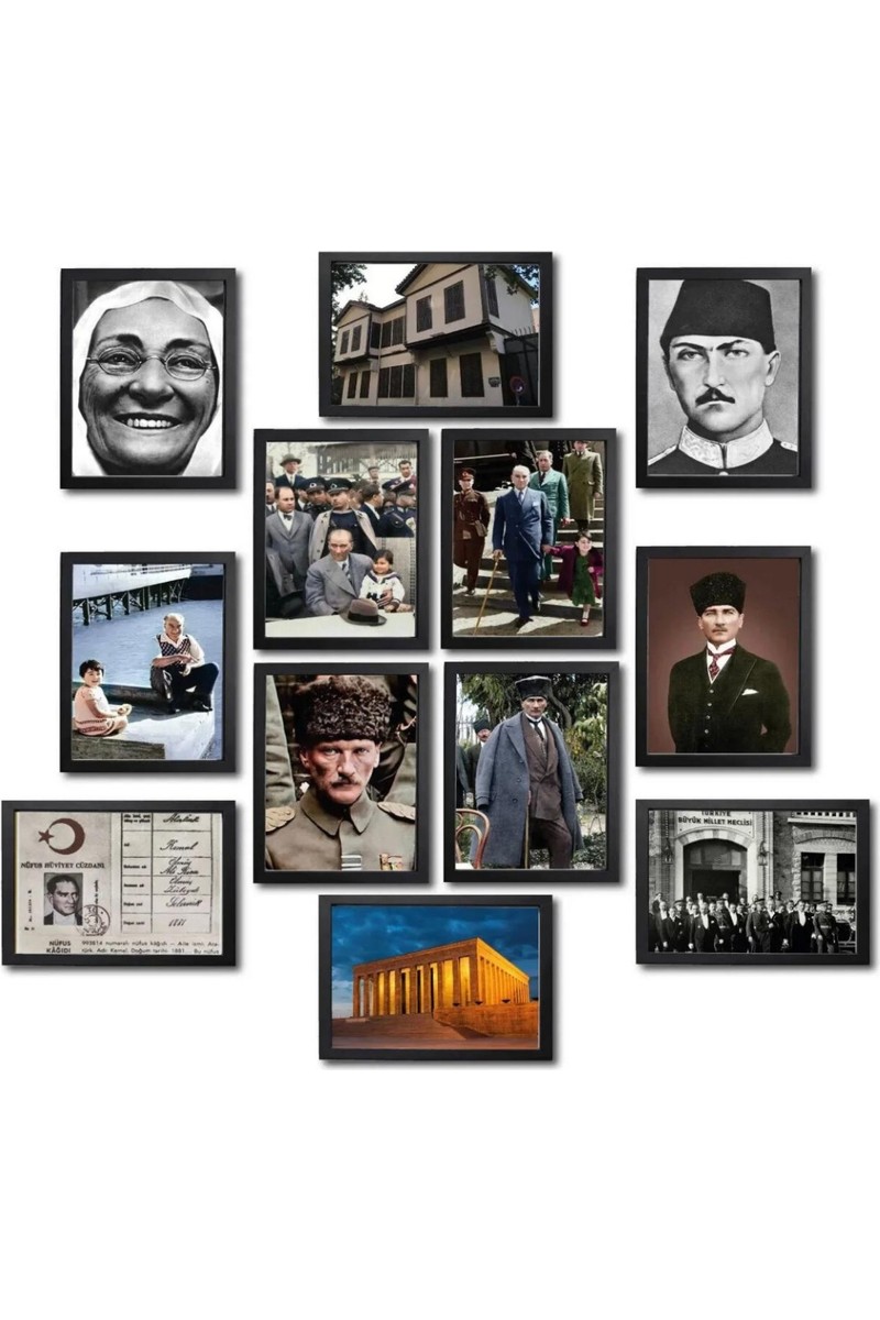 Four Arts Four Arts Atatürk Köşesi 12 li Ahşap Tablo Seti, Mdf Tablo, Atatürk — 4. ürün görseli