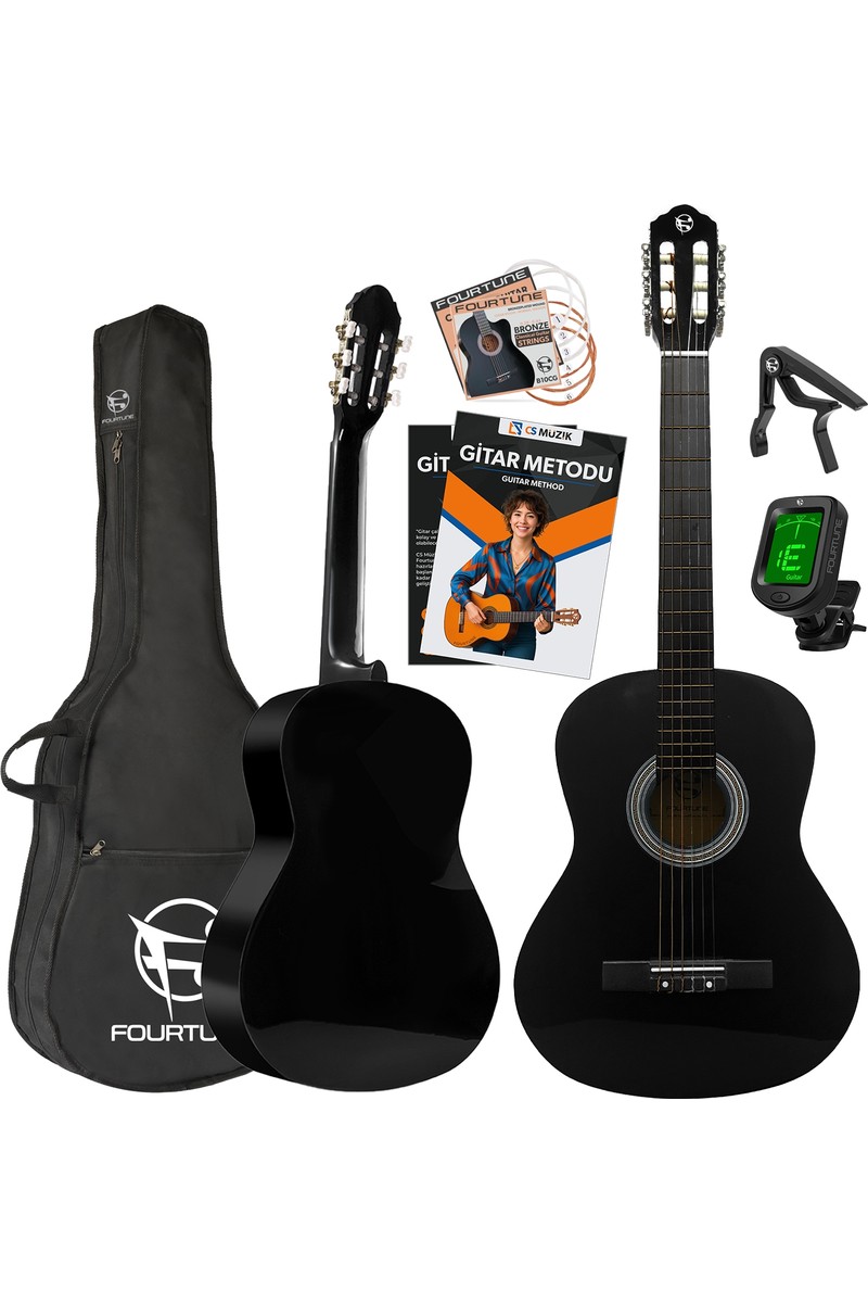 FOURTUNE FOURTUNE Luca C-180BK Siyah Klasik Gitar Seti 4/4 Akçaağaç Klavye ile Premium Ses Kalitesi — 2. ürün görseli