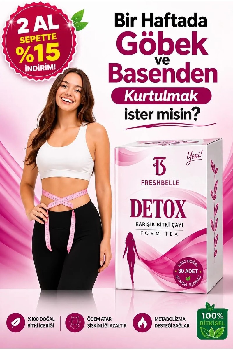 Fresh Belle Fresh Belle Göbek Eriten zayıflama ürünleri Özel Formul Detox kilo vermeye yardımcı Form Çay 30 — 3. ürün görseli