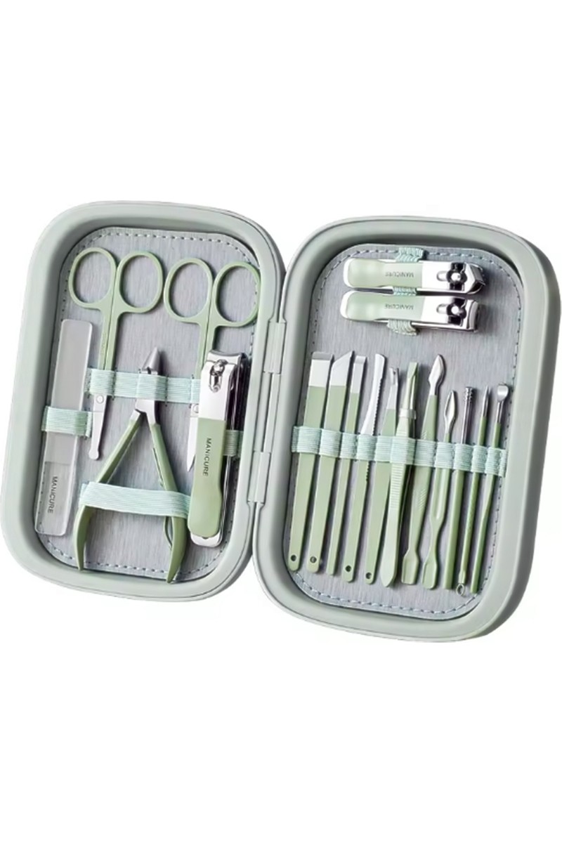 Gaman Gaman Gaman-7 Profesyonel 18'li Manikür&pedikür Yüz Bakım Seti & Manicure Set & Su Yeşili Renk fiyatı ve görseli