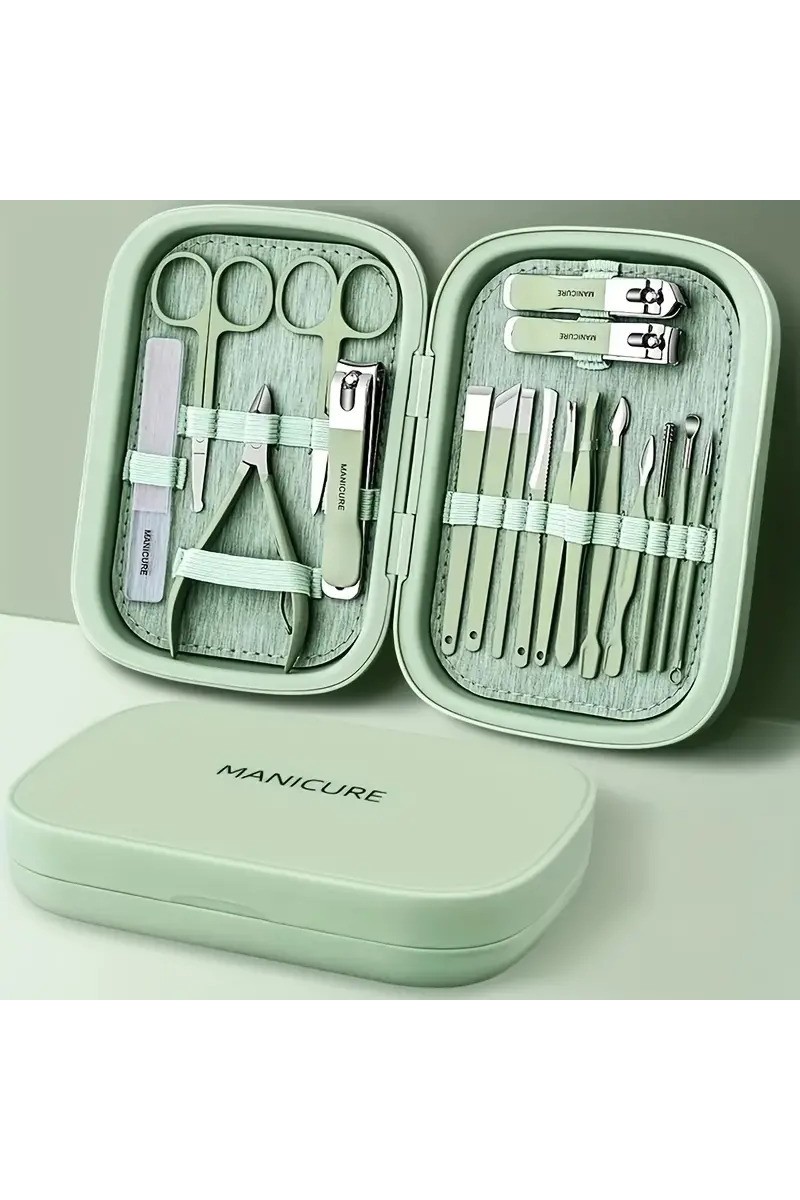 Gaman Gaman Gaman-7 Profesyonel 18'li Manikür&pedikür Yüz Bakım Seti & Manicure Set & Su Yeşili Renk — 3. ürün görseli