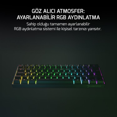 Gamepower Gamepower Lyra Rgb 60M 62TUŞ Siyah Mekanik Kablolu Red Switch Klavye - 3 Yıl — 2. ürün görseli