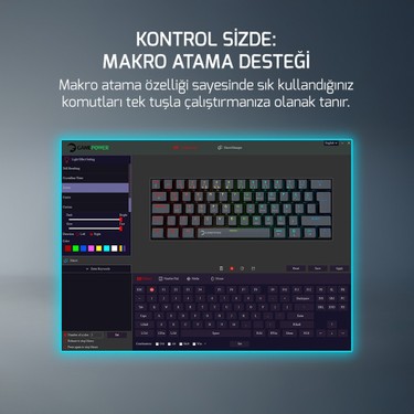 Gamepower Gamepower Lyra Rgb 60M 62TUŞ Siyah Mekanik Kablolu Red Switch Klavye - 3 Yıl — 3. ürün görseli