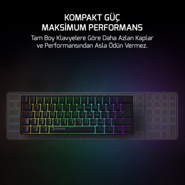 Gamepower Gamepower Lyra Rgb 60M 62TUŞ Siyah Mekanik Kablolu Red Switch Klavye - 3 Yıl — 5. ürün görseli
