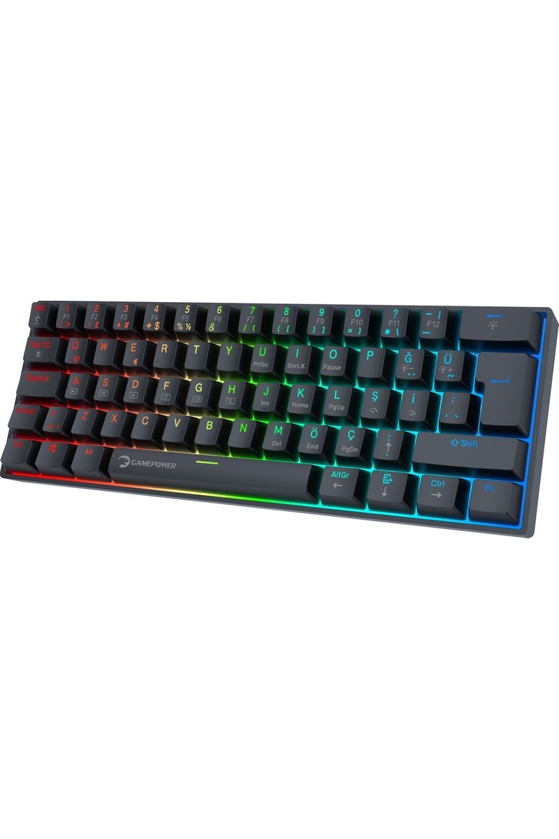 Gamepower Lyra Rgb 60M 62TUŞ Siyah Mekanik Kablolu Red