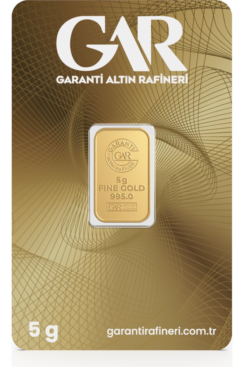 Garanti Gold 24 Ayar 5 gr Gram Külçe Altın