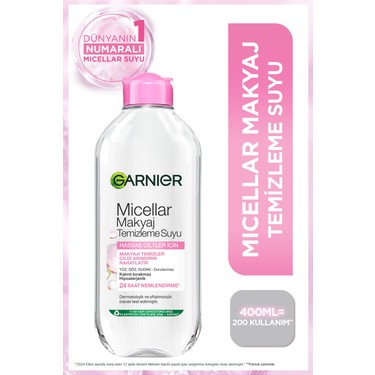 Garnier Garnier Micellar Makyaj Temizleme Suyu 400ML, 24 Saat Nemlendirme, Hassas Ciltler fiyatı ve görseli