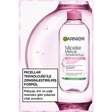 Garnier Garnier Micellar Makyaj Temizleme Suyu 400ML, 24 Saat Nemlendirme, Hassas Ciltler — 4. ürün görseli