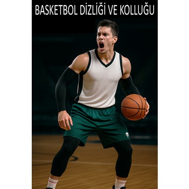 Gazelmanya Gazelmanya Basketbol Dizliği + Basketbol Kolluğu Korumasız Spor Dizlik Basketbol Kolluk Koşu — 3. ürün görseli