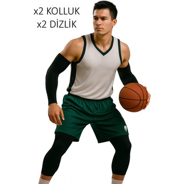 Gazelmanya Gazelmanya Basketbol Dizliği + Basketbol Kolluğu Korumasız Spor Dizlik Basketbol Kolluk Koşu — 6. ürün görseli