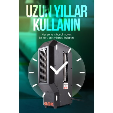 Gbk Mühendislik Ve Makine Gbk Mühendislik Ve Makine GBK Fanlı Isıtıcı 3400W İç Mekan Kullanımı İçin Uygun Minimalist Tasarım — 3. ürün görseli