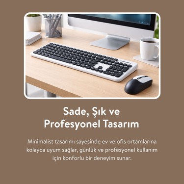 Geezer Geezer Soft Touch Kablosuz Klavye Mouse Set Siyah — 4. ürün görseli