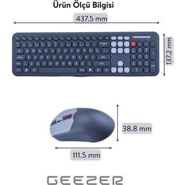 Geezer Geezer Soft Touch Kablosuz Klavye Mouse Set Siyah — 6. ürün görseli