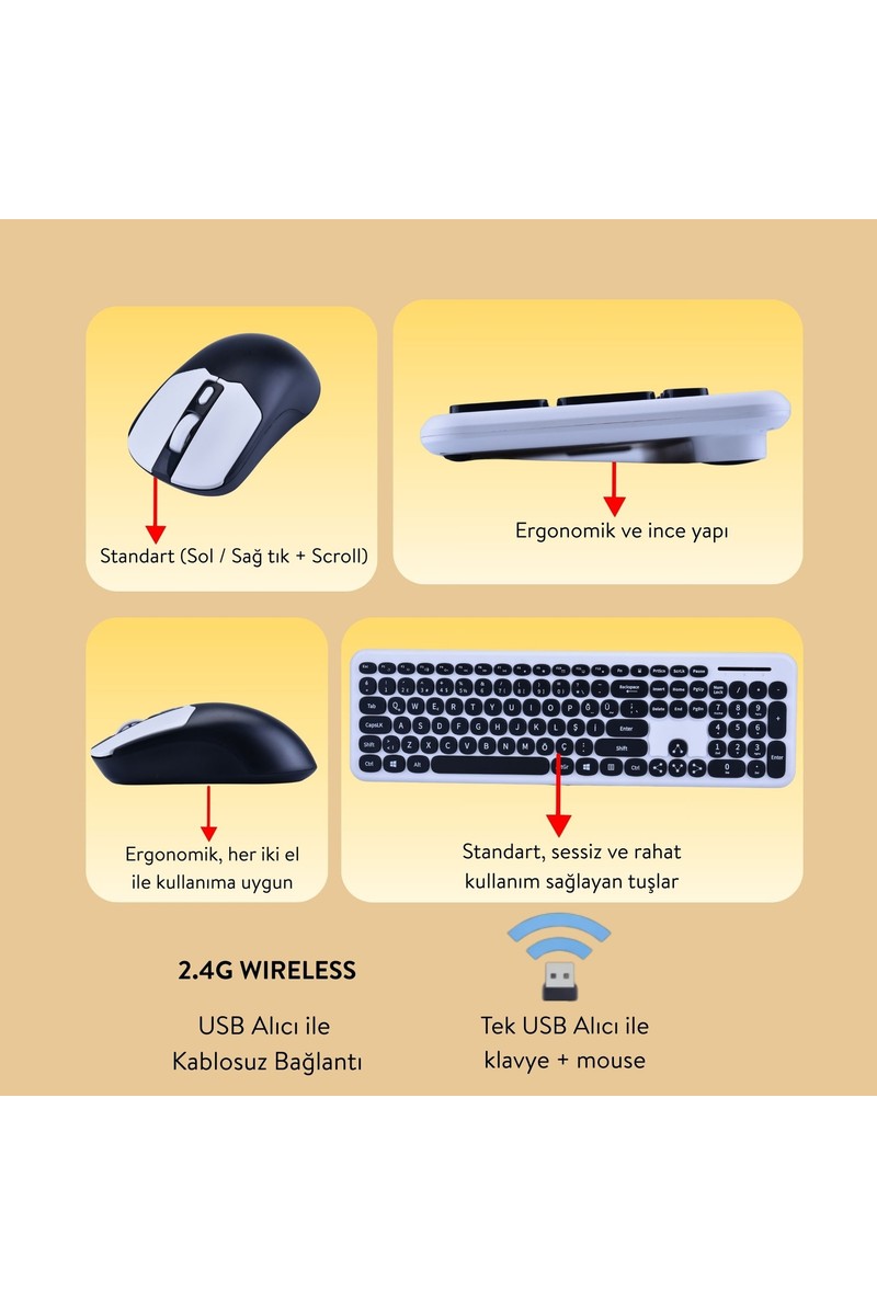 Geezer Geezer Soft Touch Kablosuz Klavye Mouse Set Siyah Smk-687 — 3. ürün görseli