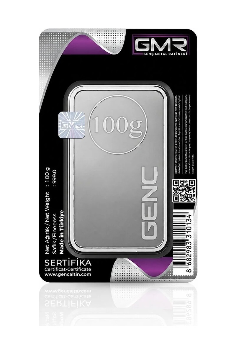 Genç Metal Rafineri Genç Metal Rafineri AgaKulche 100 Gram 999.0 Ayar GMR Külçe — 5. ürün görseli