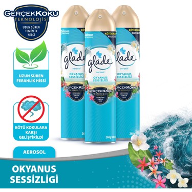 Glade Glade Oda Kokusu Okyanus Sessizliği 3'lü Set Gerçek Koku Teknolojisi ile Uzun Süreli fiyatı ve görseli