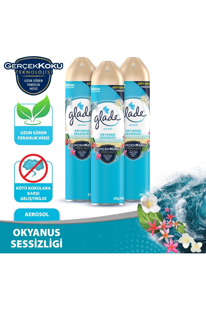 Glade Glade Oda Kokusu Okyanus Sessizliği 3'lü Set Gerçek Koku Teknolojisi ile Uzun Süreli — 4. ürün görseli