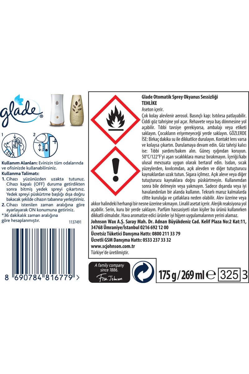 Glade Glade Otomatik Sprey Koku Makinesi + Yedek Oda Kokusu 269 ml - Okyanus Sessizliği — 3. ürün görseli