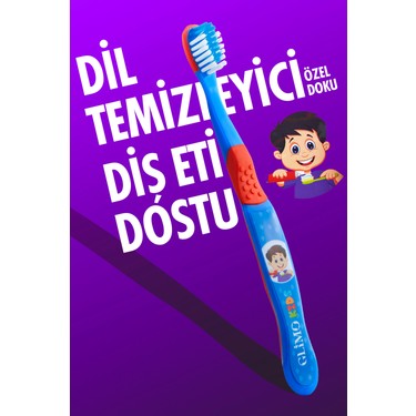 Glimo Glimo Kids Ağız Bakım Diş Fırçası Mavi | 3 Yaş Için Ultra Yumuşak Kıl, Diş Eti Dostu, Çocuk Diş — 6. ürün görseli