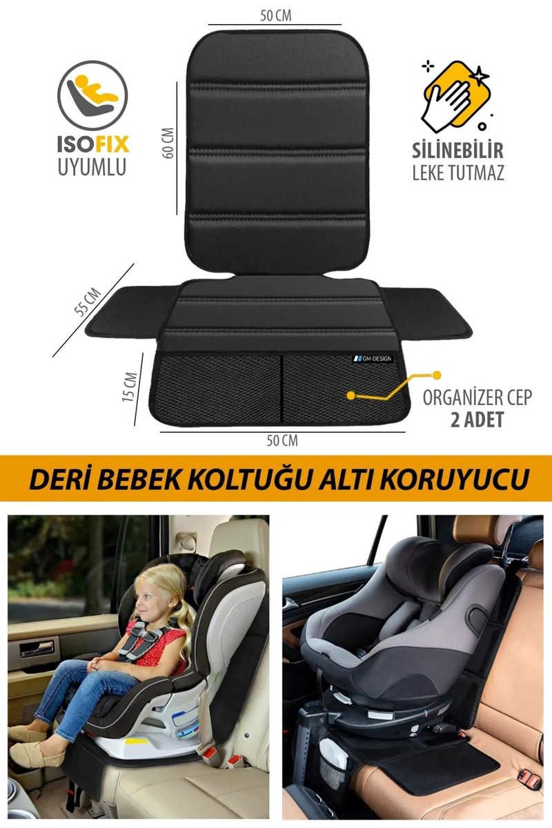 Gm Design Gm Design Deri Oto Çocuk Bebek Koltuğu Koruyucu - Isofix Uyumlu - Leke Tutmuz - — 2. ürün görseli