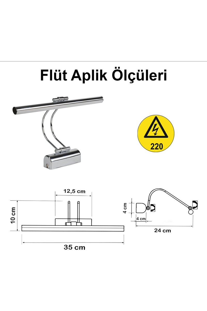 Goes Goes Flüt Aplik 35 cm LED Duvar Lambası 3200K Gün Işığı — 2. ürün görseli