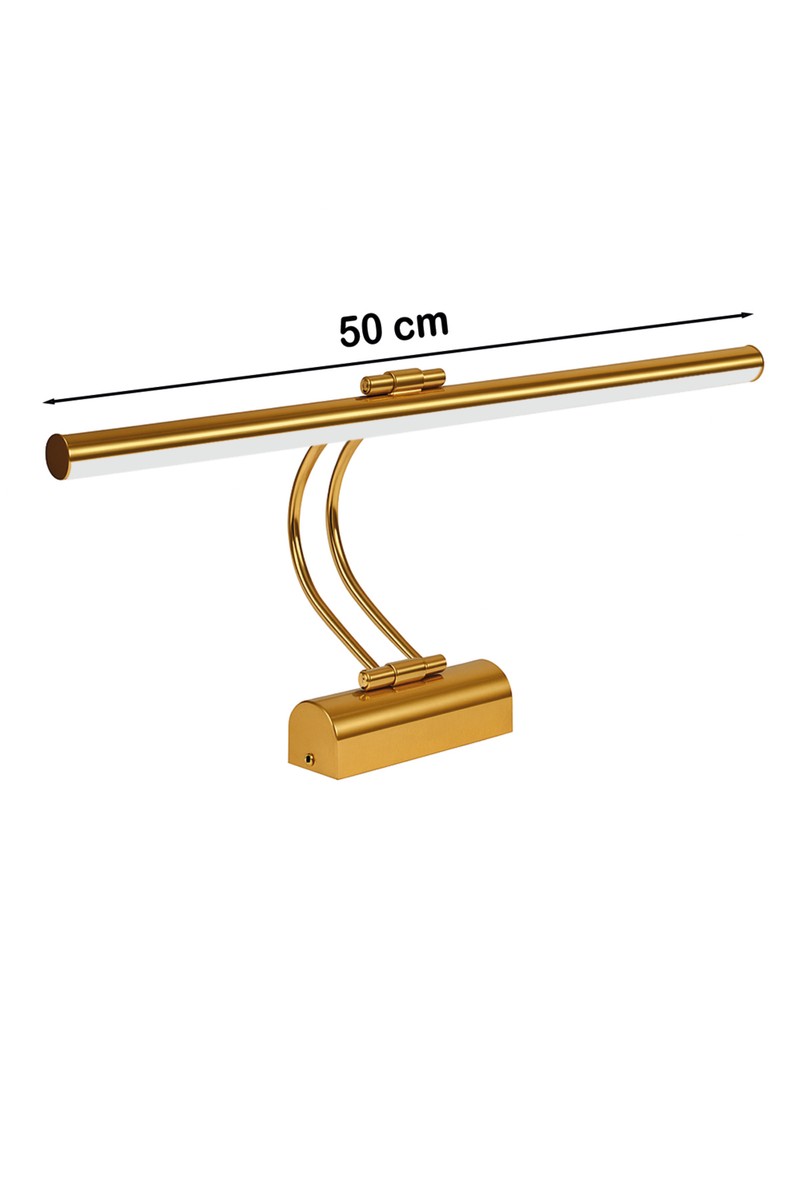 Goes Goes Flüt LED Aplik 50 cm 3200K Gün Işığı | Modern Duvar Aydınlatma | Enerji Tasarruflu Banyo, Tablo ve Çalışma Masası Lambası (Gold) — 2. ürün görseli