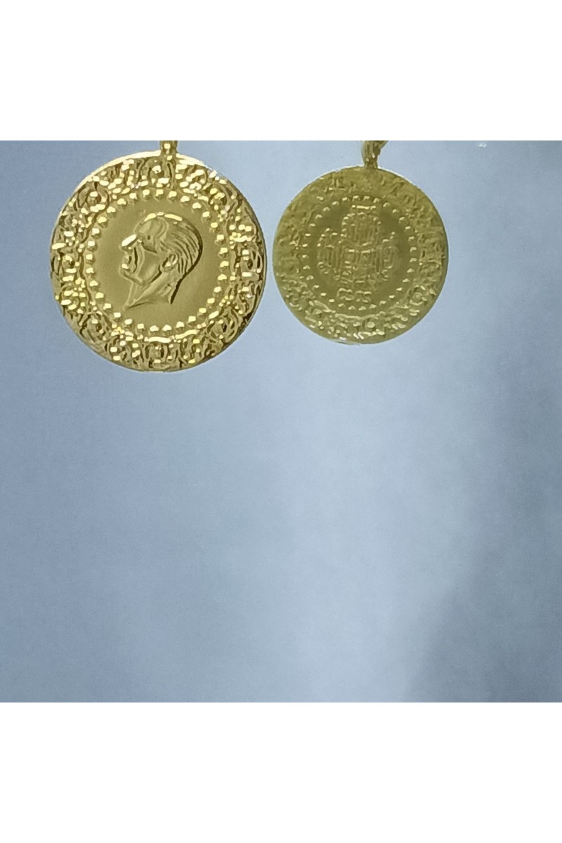 Golden Juice Takı Golden Juice 22 Ayar Altın Kaplama İmitasyon Tarihli Çeyrek Altın