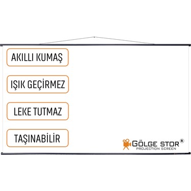 Gölge Stor Gölge Stor ( Duvar Askılı )  En 200cm ,Boy 115cm Projeksiyon Perdesi Taşınabilir Akıllı Kumaş Işık — 2. ürün görseli