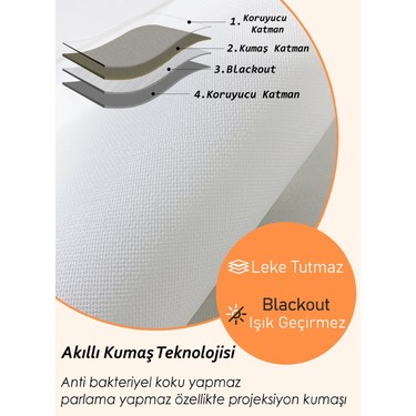 Gölge Stor Gölge Stor ( Duvar Askılı )  En 200cm ,Boy 115cm Projeksiyon Perdesi Taşınabilir Akıllı Kumaş Işık — 6. ürün görseli