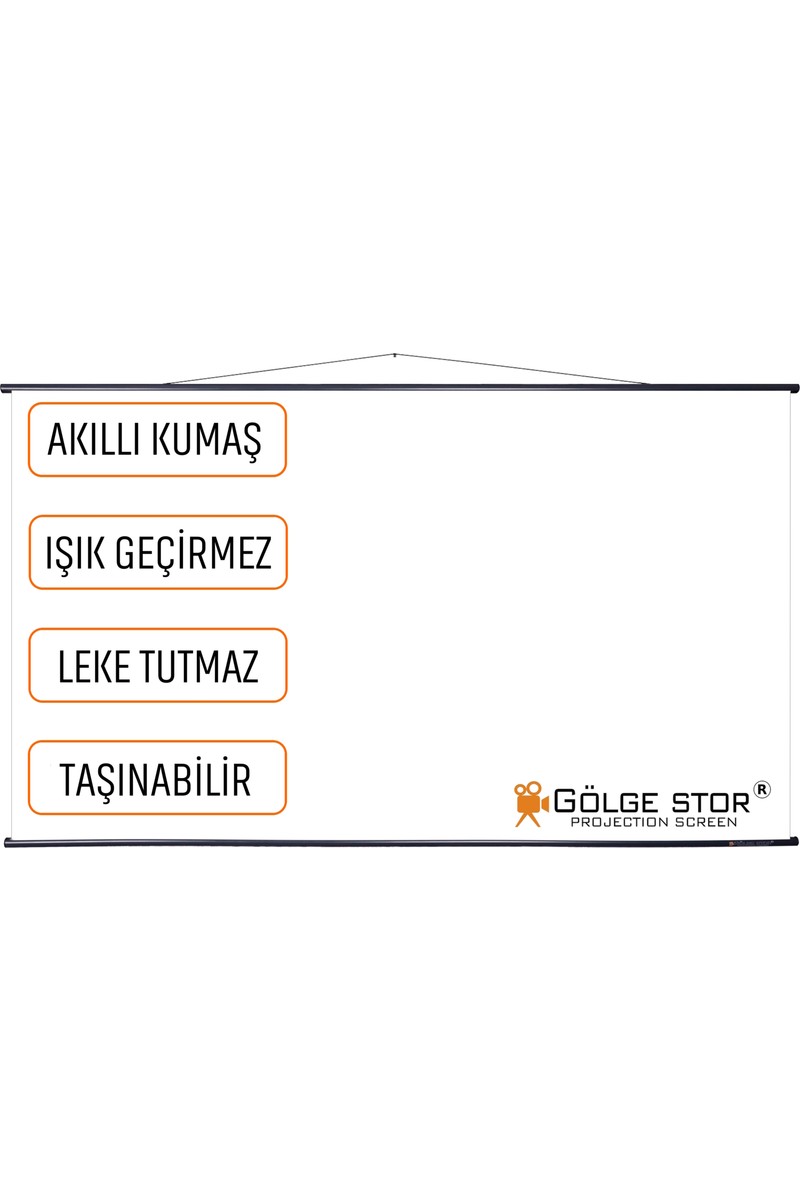 Gölge Gölge Stor ( Duvar Askılı ) En180cm Boy105cm Projeksiyon Perdesi Taşınabilir Akıllı Kumaş Işık Geçirmez 4k-8k — 2. ürün görseli