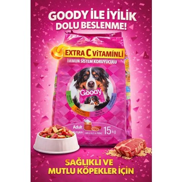 Goody Goody Yetişkin Köpek Maması 15 Kg – Kuzu ve Pirinç İçerikli, Dengeli ve Besleyici fiyatı ve görseli