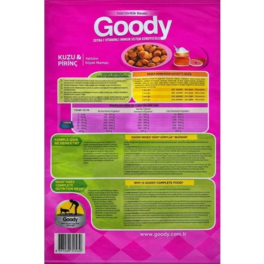 Goody Goody Yetişkin Köpek Maması 15 Kg – Kuzu ve Pirinç İçerikli, Dengeli ve Besleyici — 3. ürün görseli